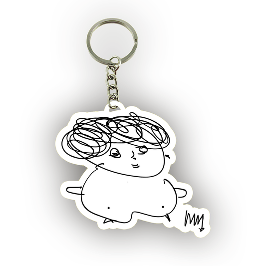Miriam Self Drawing Keyring (White)